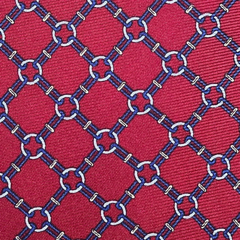 Brooks Brothers 346‎ Men's Necktie Red Blue Geometric Silk Tie
